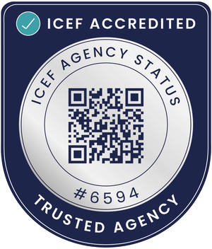 ICEF accredited agency, IAS number 6594. Select to verify on icef.com